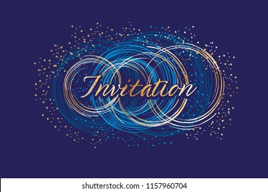 Abstract festive gold and blue design element for header, card, invitation, poster, cover and other web and print design projects 
