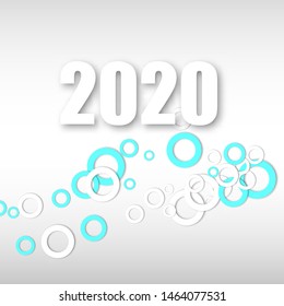 
Abstract festive gray background, white-blue circles with shadow. Design element, brochure template