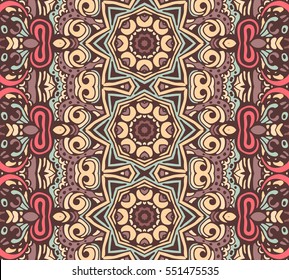 Abstract festive vintage style vector ethnic tribal pattern