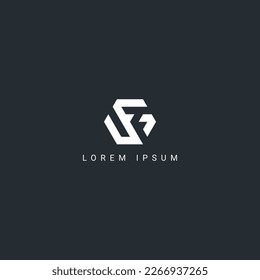Resumen FG GF letra simple estilo plantilla de vector de diseño de logotipo.