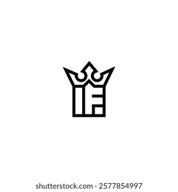 Abstract IF FI Crown Icon Design with a Sleek Appearance