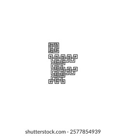 Abstract IF FI Pixels Letter Logo with Modern Design