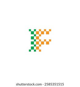 Abstract IF FI Pixels Letter Logo with Modern Design