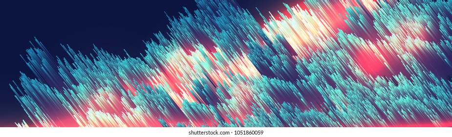 Abstract Fiber Optics Background Panorama  - Vector Illustration