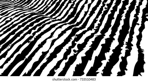 Abstract field image, derived from a freehand pattern illustration, in black and white