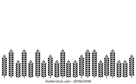 abstract field of wheat like farm harvest. concept of autumn natural harvest and organic farming horizontal pattern. flat simple style trend modern graphic art design element isolated on white