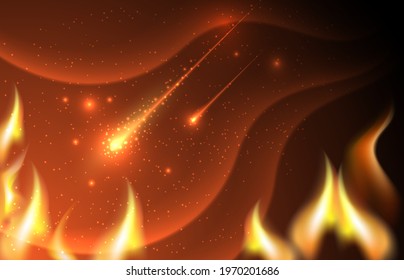 Abstract fiery background with smooth lines in red tones.