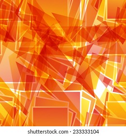 Abstract fiery red seamless pattern of geometric shapes