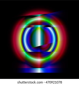 Abstract fiery ring background with luminous swirling backdrop.