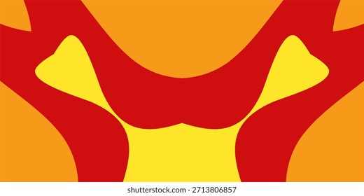Abstract fiery warm background design with flowing red orange and yellow organic shapes creating a dynamic energetic visual