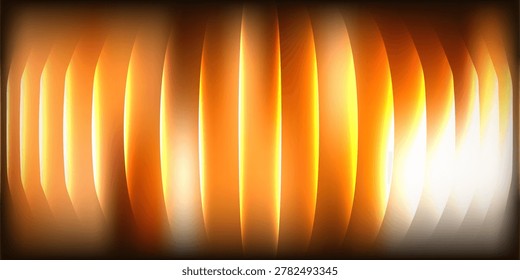 Abstract fiery waves with intense glowing orange and yellow light effects