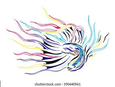 abstract fighting fish vector