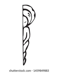 Abstract figure of an astronaut. Graphics. Abstraction. Line