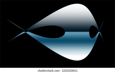 Abstract figure clear water fish. The artistic proposal is to show the purity and greatness of the fish in Brazil