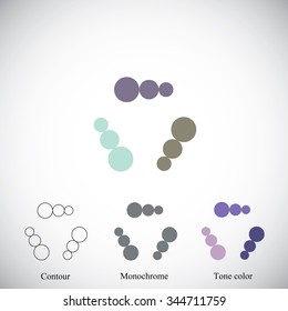  Abstract figure consist of circles in different color versions