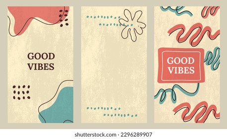 Abstract figure, dot, line - modern template with place for text. for social networks in a minimalist retro style. vector art  illustration for social networks.