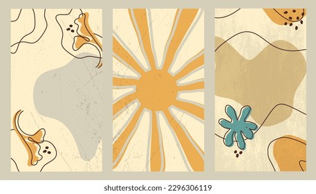 Abstract figure, dot, line - modern template with place for text. for social networks in a minimalist retro style. vector art  illustration for social networks.