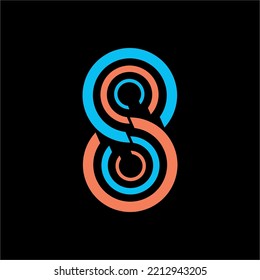 Abstract Figure Eight Design Logo Vector.