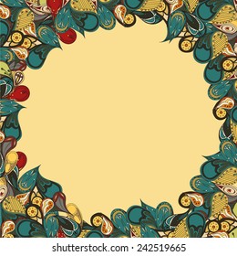 abstract figure. frame with folk ornament.