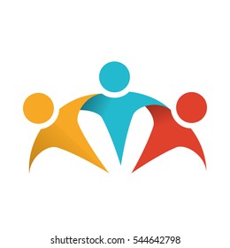 abstract figure of humans. teamwork concept. colorful design. vector illustration 