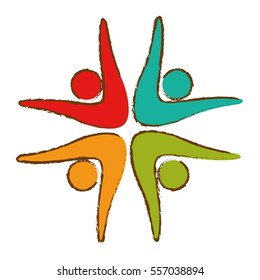 abstract figure of humans. teamwork concept. colorful design. vector illustration 