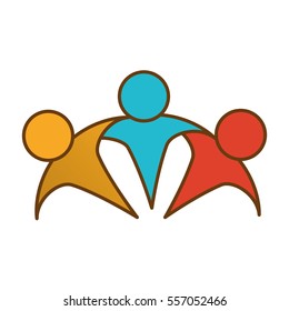 abstract figure of humans. teamwork concept. colorful design. vector illustration 