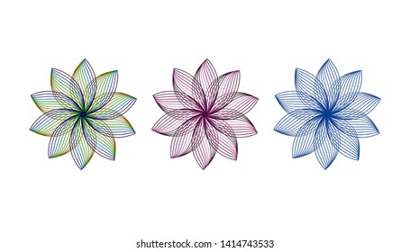 Abstract figure for a logo or decoration. Three color options. Vector.