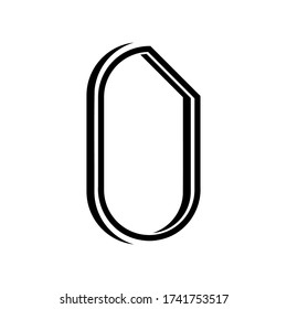 abstract figure logo on white background, editable vector