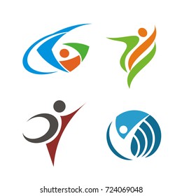 Abstract figure logo set design vector
