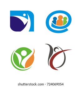 Abstract figure logo set design vector