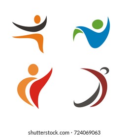 Abstract figure logo set design vector