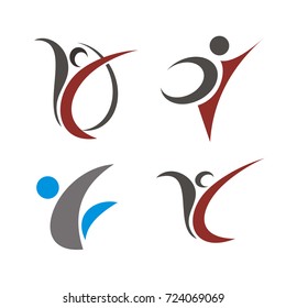 Abstract figure logo set design vector