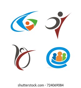 Abstract figure logo set design vector