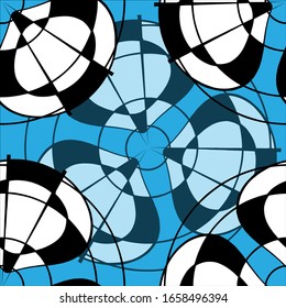Abstrakte Figur auf blauem Hintergrund.Vektorillustration nahtlos.