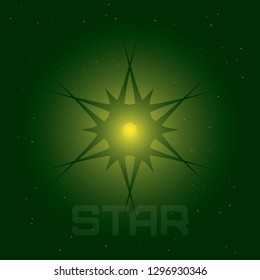 Abstract figure on a green background. Can be used for logo or covers.