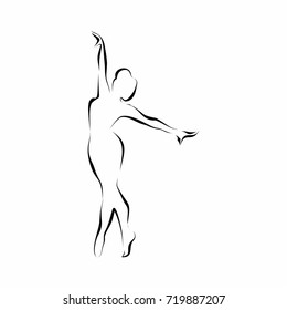 Abstract figure. Silhouette of the woman dancing. Ballerina.