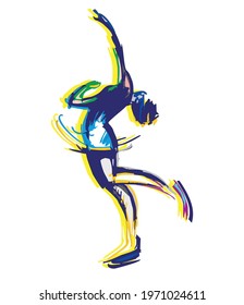 abstract figure skater vector art