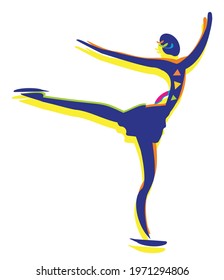 abstract figure skater vector art