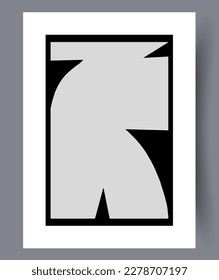 Abstract figure unusual geometry wall art print. Printable minimal abstract figure poster. Contemporary decorative background with geometry. Wall artwork for interior design.