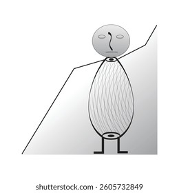 Abstract figure, white, black lines, simple graphic