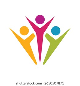 Abstract figures celebrating unity and diversity people