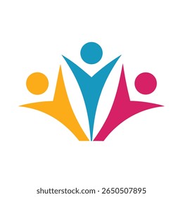 Abstract figures celebrating unity and diversity people