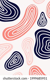 Abstract figures, creative minimalist hand-painted illustrations for decorating walls, decorating postcards or brochures. Vector illustration. Various shapes, spots, lines. bright colors.