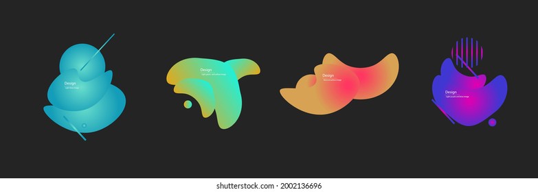 
abstract figures for design in various colors, liquid design.