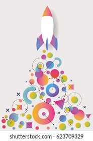 Abstract Figures Form a Rocket Flame. Vector Illustration