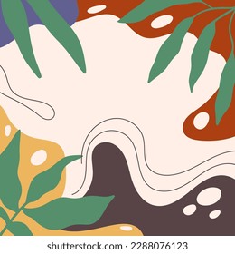Abstract figures. Frame. Boho style. Modern abstract background. For your design.