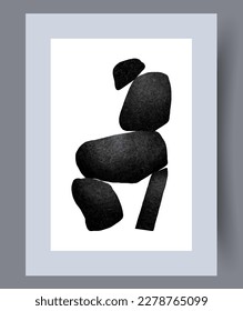 Abstract figures nordic creation wall art print. Contemporary decorative background with creation. Printable minimal abstract figures poster. Wall artwork for interior design.