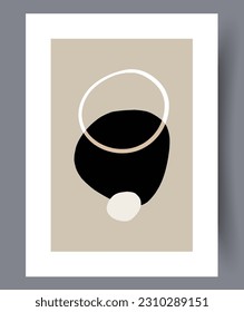 Abstract figures scandinavian chaos wall art print. Printable minimal abstract figures poster. Wall artwork for interior design. Contemporary decorative background with chaos.