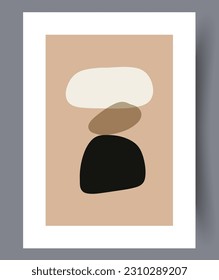 Abstract figures scandinavian minimalism wall art print. Wall artwork for interior design. Printable minimal abstract figures poster. Contemporary decorative background with minimalism.