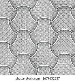 Abstract figures seamless background with circles pattern inside